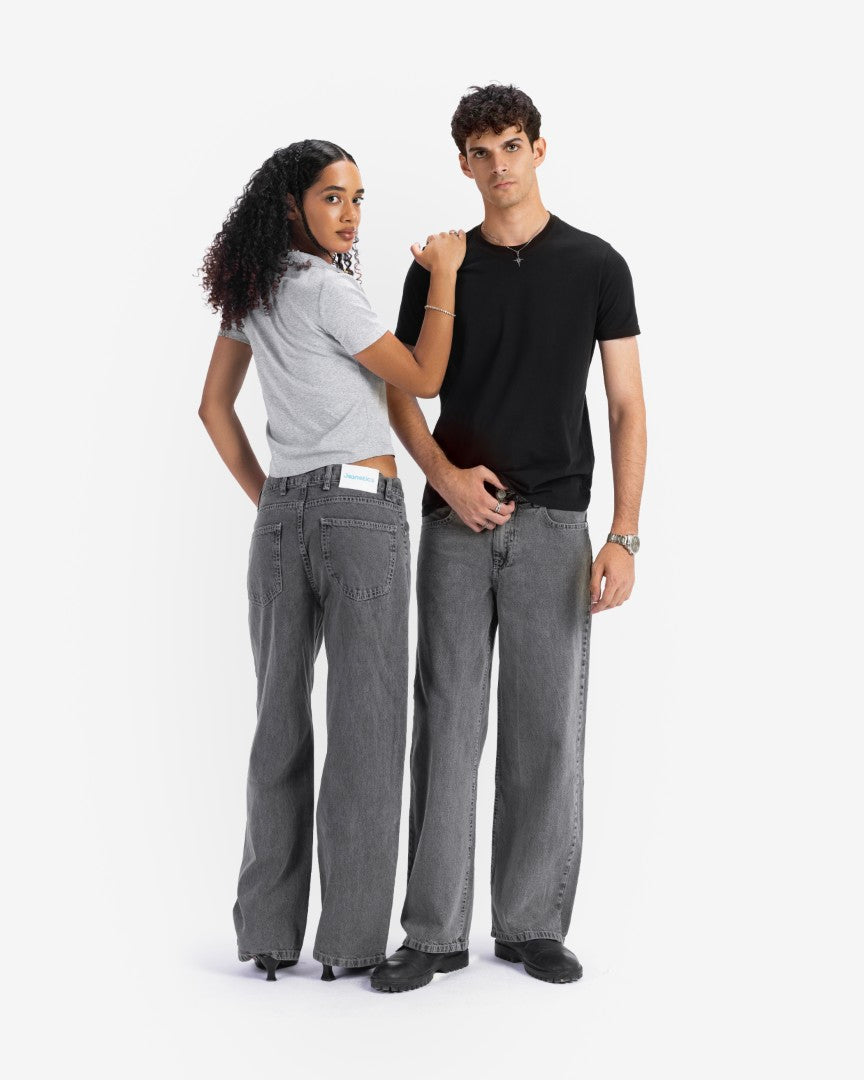 Washed grey regular fit jeans