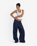 Raw blue baggy denim