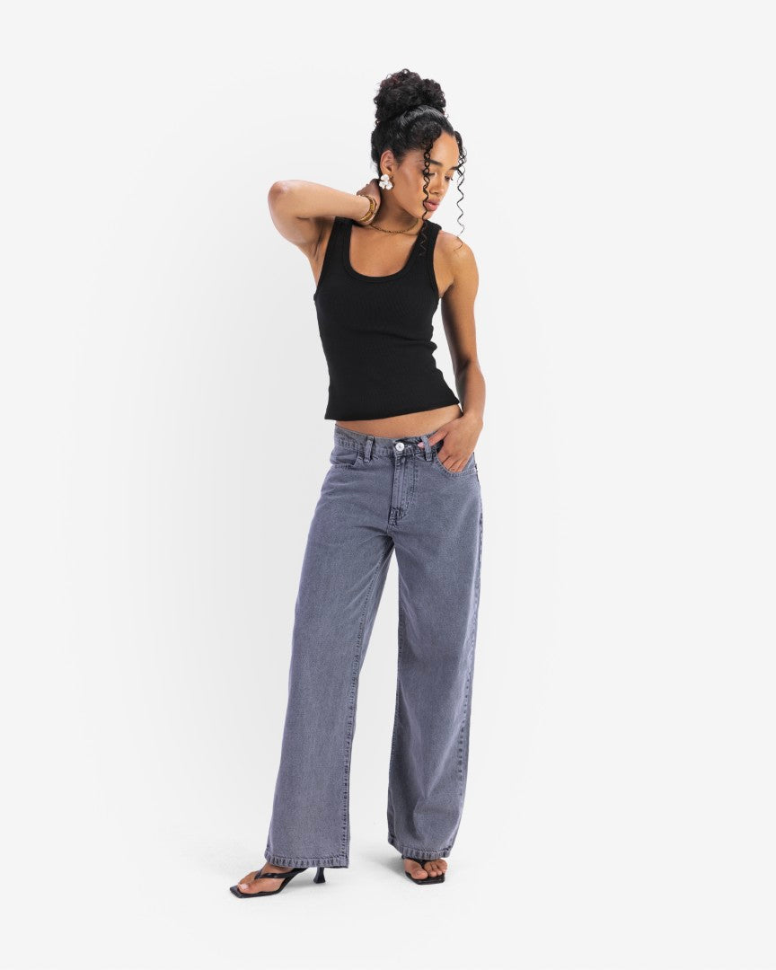 Washed grey regular fit jeans