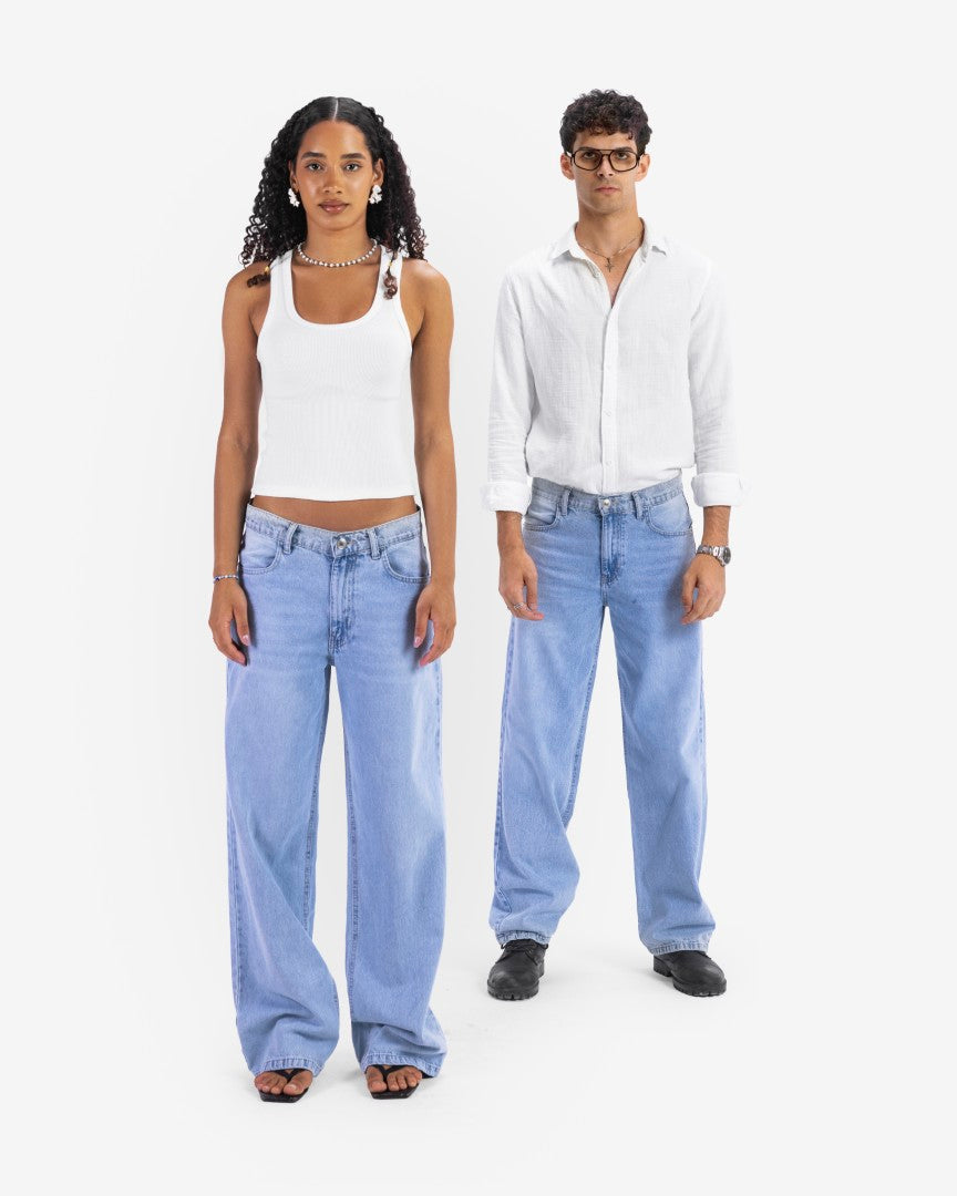 Sky blue regular fit jeans