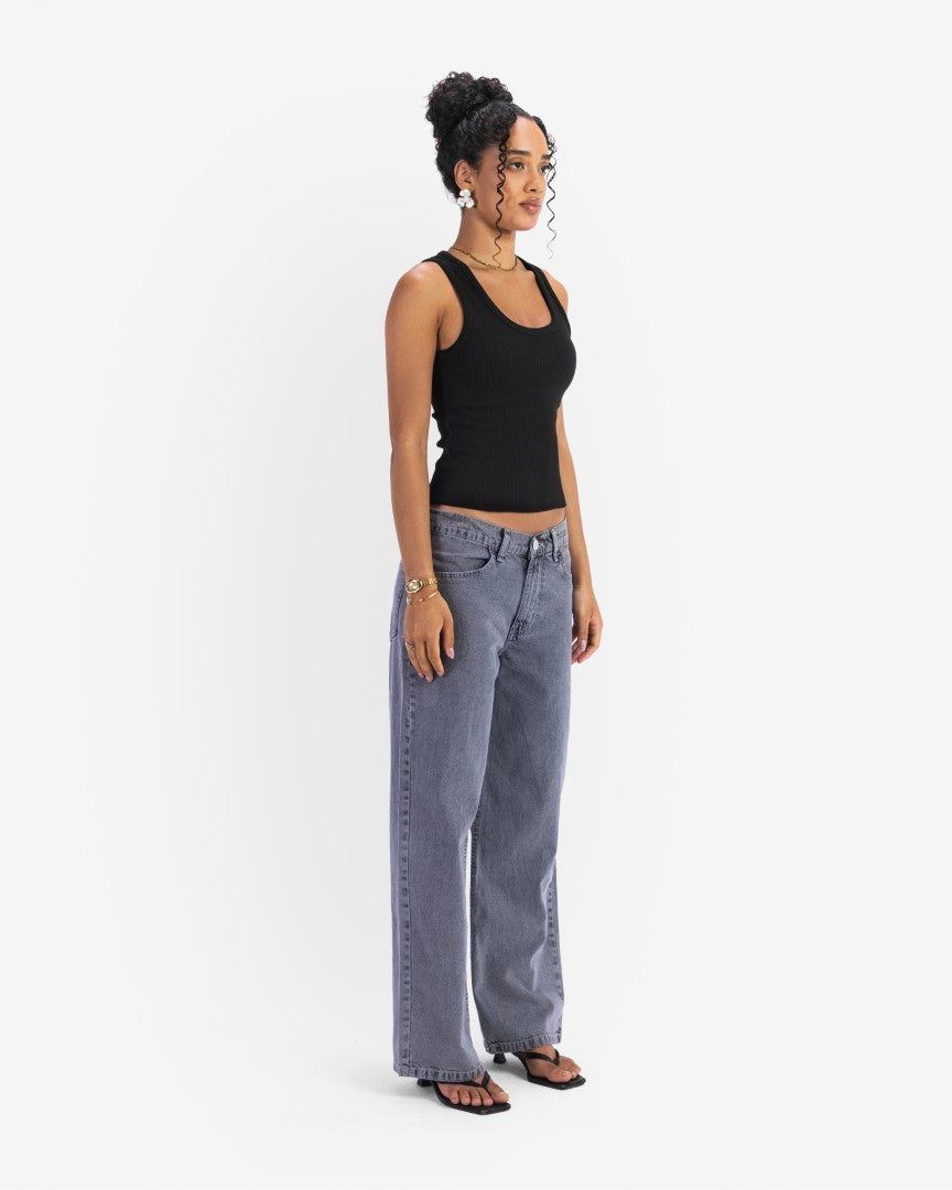 Washed grey regular fit jeans