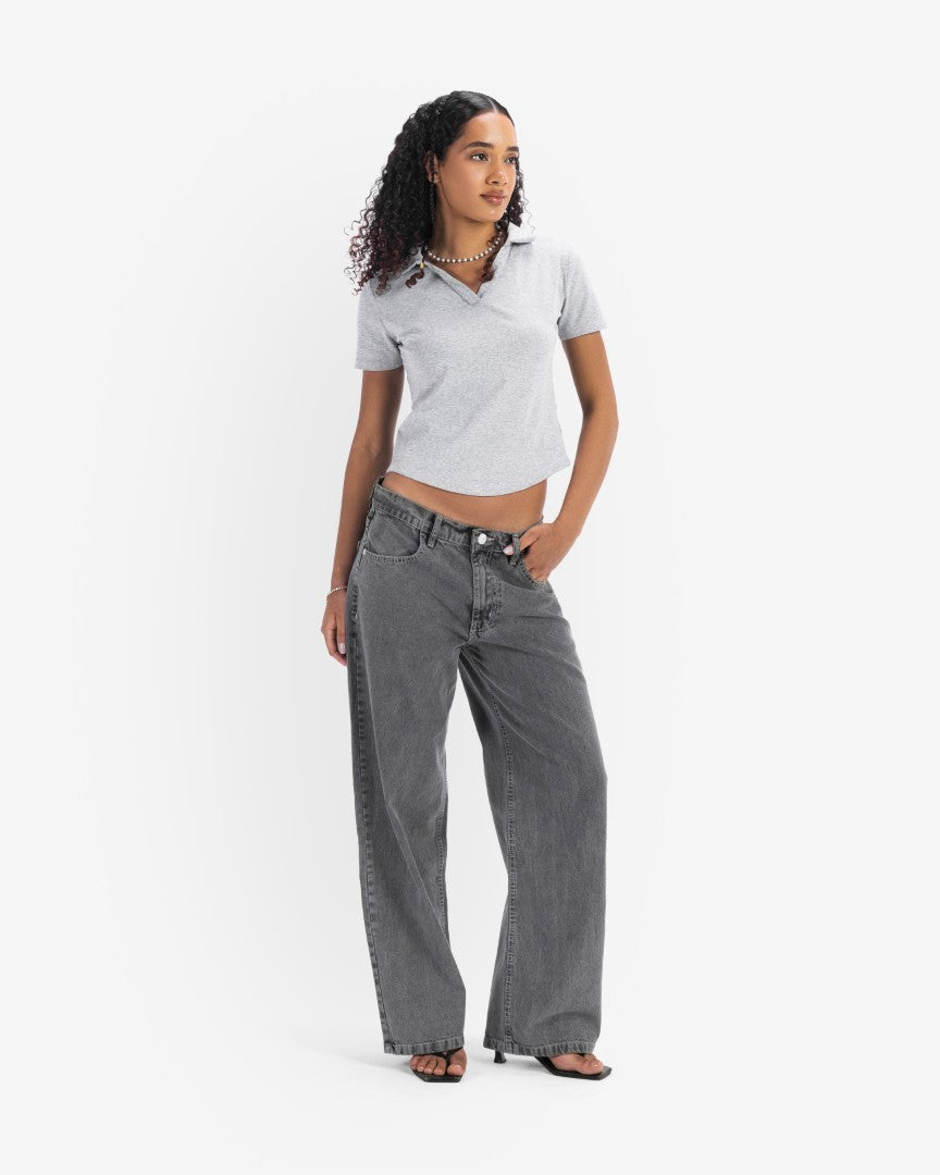 Washed grey regular fit jeans