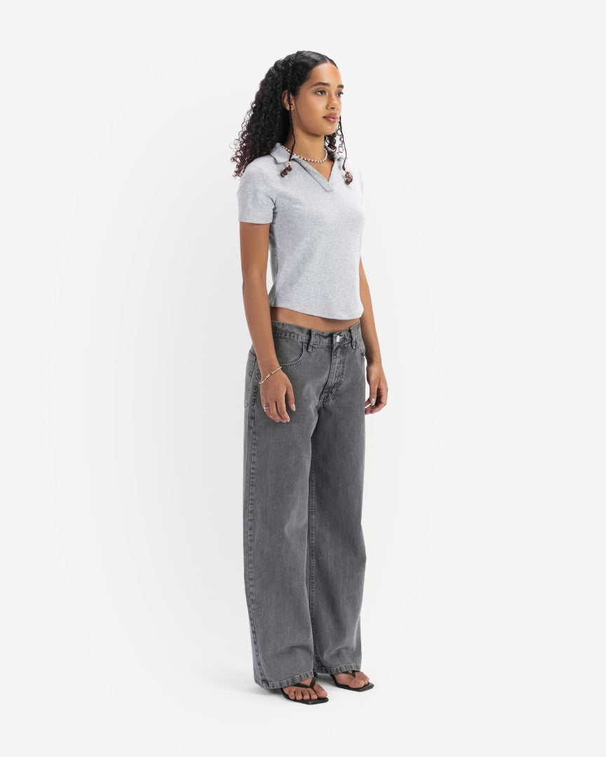 Washed grey regular fit jeans