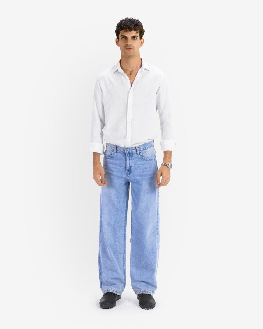 Sky blue regular fit jeans