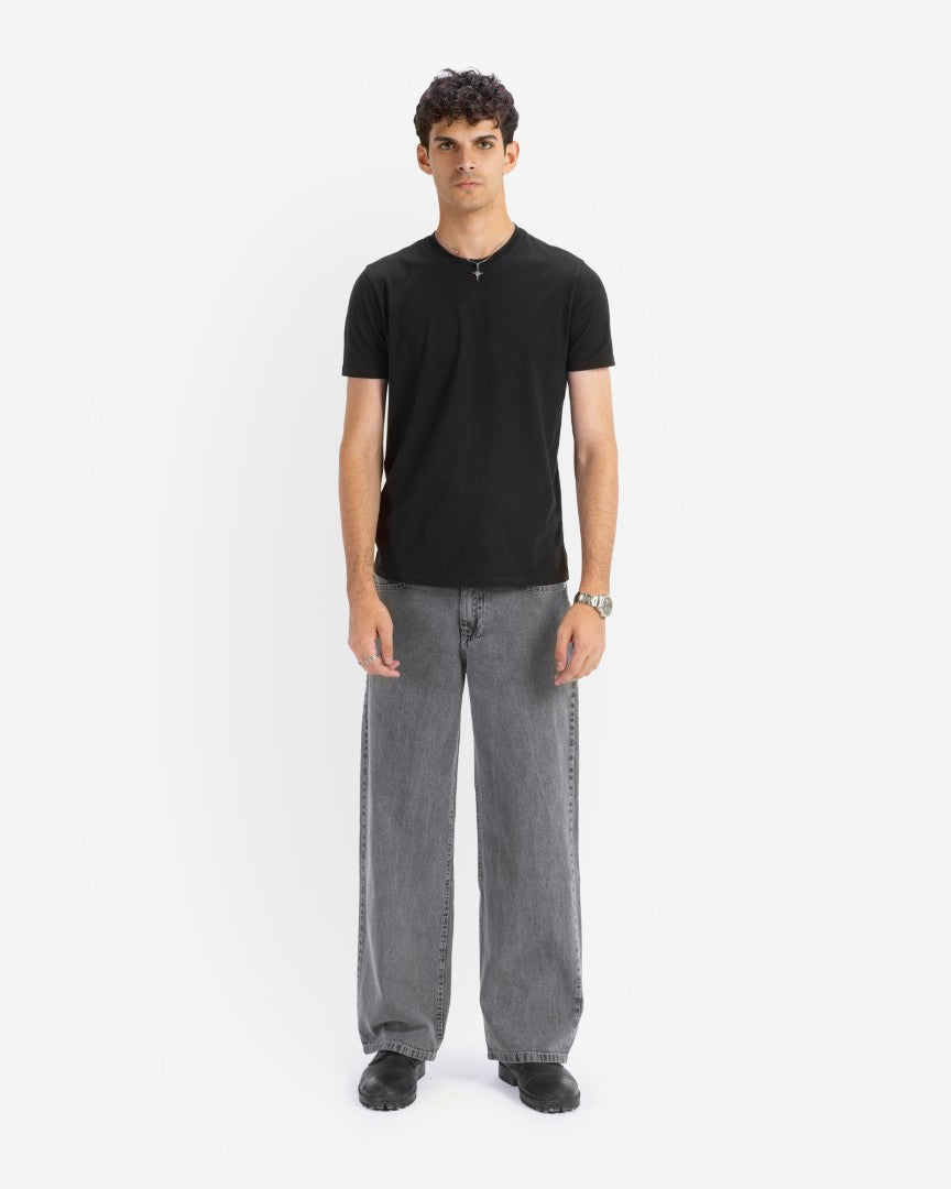 Washed grey regular fit jeans