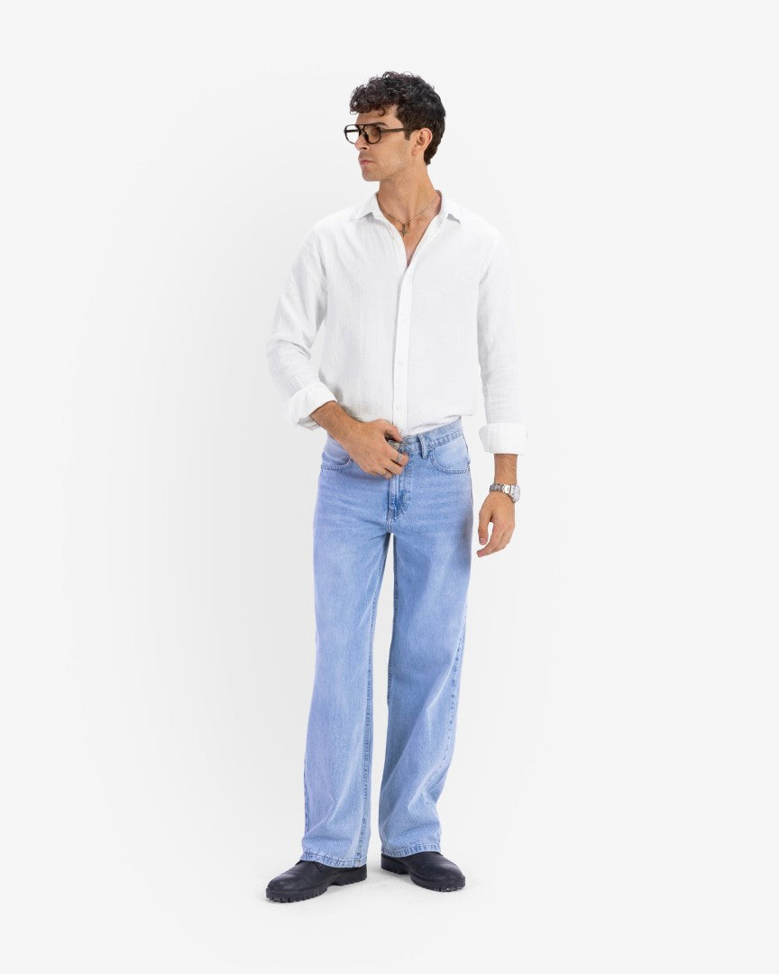 Sky blue regular fit jeans